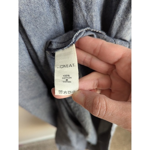 The Great. midi dress size‎ S Carnival Indio Denim Chambray off shoulder bardot - Picture 7 of 7